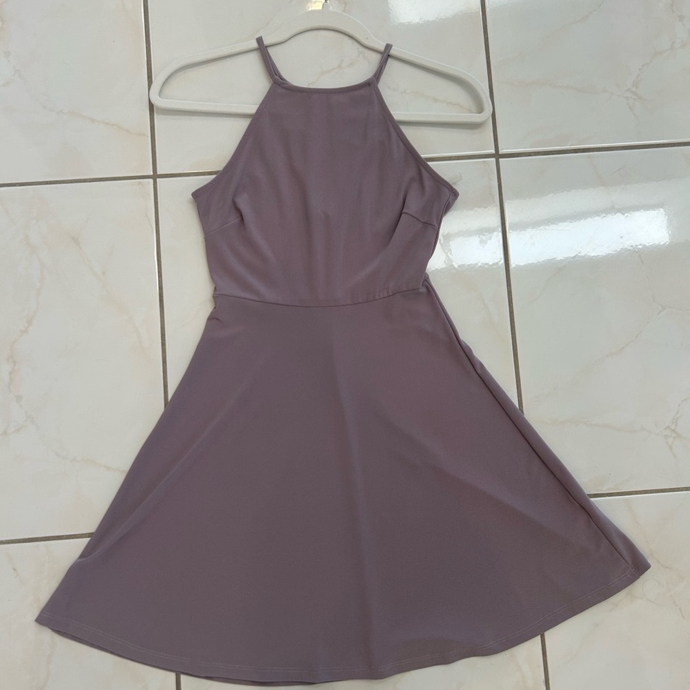 Elegant Mauve Halter Dress